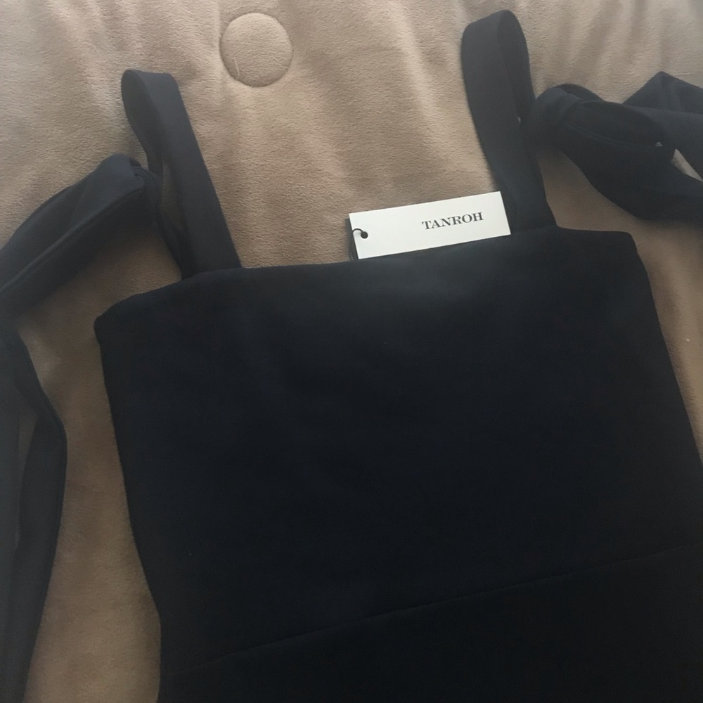 NWT Chic Navy Blue Tie Shoulder Sheath Dress - Picture 7 of 8